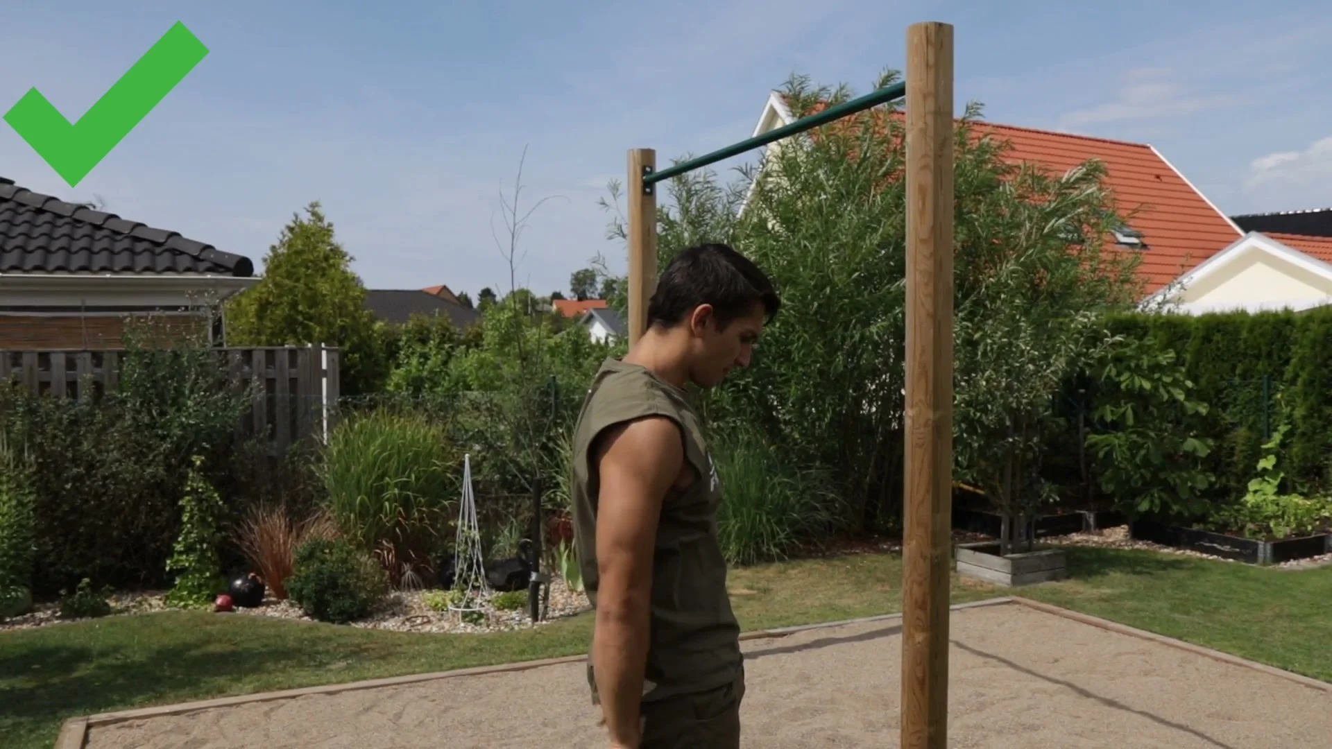 Arm path drill for the shrimp flip re-catch: correct path from lower back to armpits, behind ears, and over head to re-grab the bar